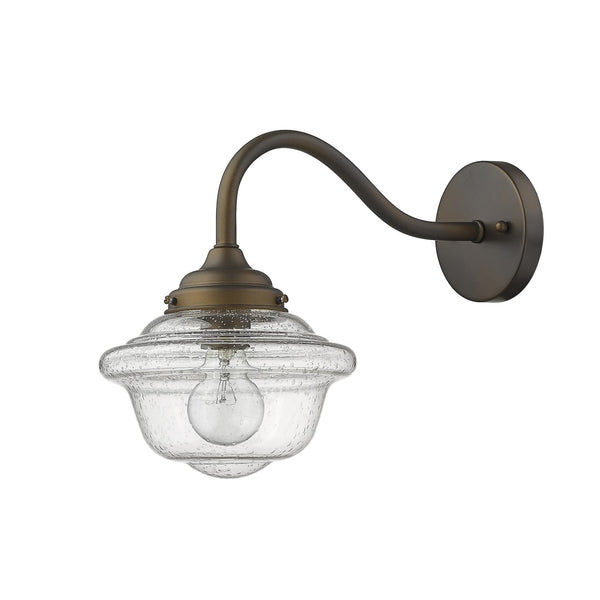 HomeRoots Burnished Bronze Vintage Schoolhouse Wall Light - Timeless Outdoor Illumination for Any Space 398460