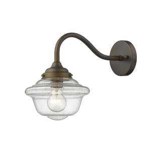 HomeRoots Burnished Bronze Vintage Schoolhouse Wall Light - Timeless Outdoor Illumination for Any Space 398460