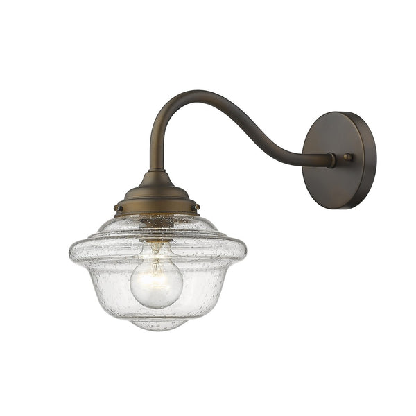 HomeRoots Burnished Bronze Vintage Schoolhouse Wall Light - Timeless Outdoor Illumination for Any Space 398460