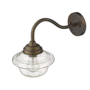 HomeRoots Burnished Bronze Vintage Schoolhouse Wall Light - Timeless Outdoor Illumination for Any Space 398460