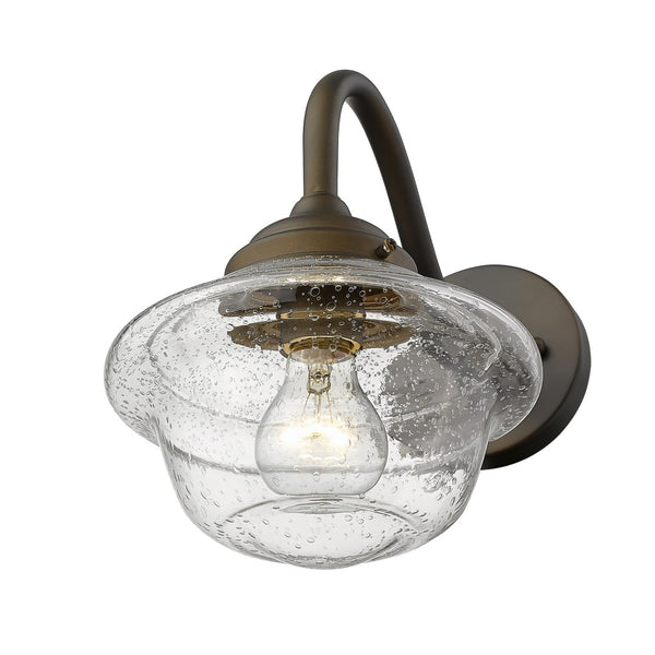 HomeRoots Burnished Bronze Vintage Schoolhouse Wall Light - Timeless Outdoor Illumination for Any Space 398460