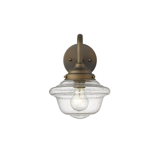 HomeRoots Burnished Bronze Vintage Schoolhouse Wall Light - Timeless Outdoor Illumination for Any Space 398460