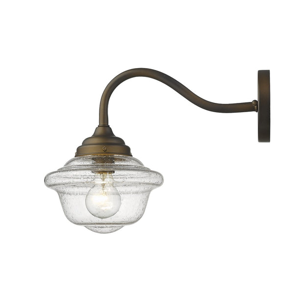 HomeRoots Burnished Bronze Vintage Schoolhouse Wall Light - Timeless Outdoor Illumination for Any Space 398460