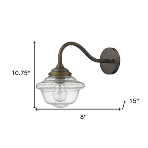HomeRoots Burnished Bronze Vintage Schoolhouse Wall Light - Timeless Outdoor Illumination for Any Space 398460