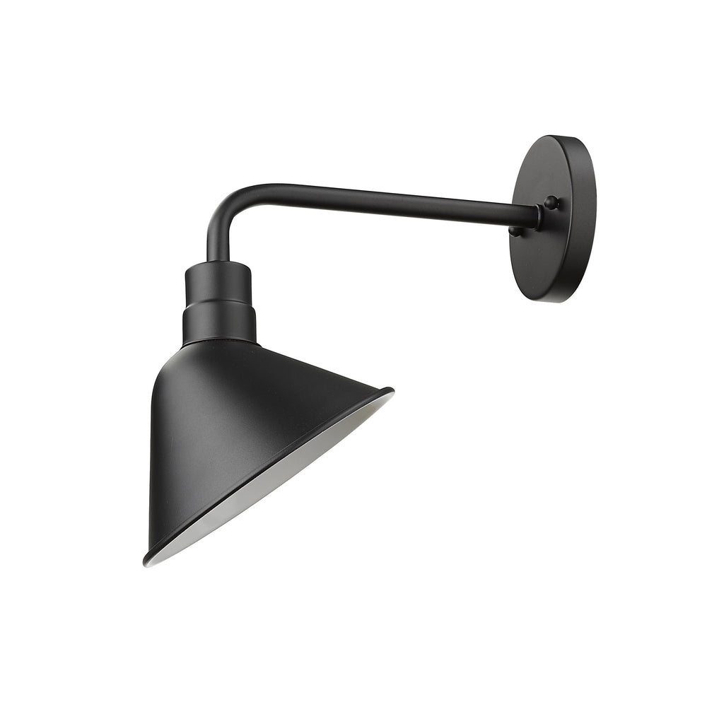 Homeroots Wide Shade Matte Black Led Wall Light   398461