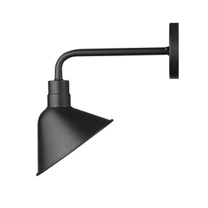 Homeroots Wide Shade Matte Black Led Wall Light   398461
