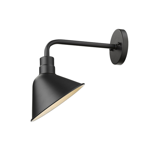 Homeroots Wide Shade Matte Black Led Wall Light   398461