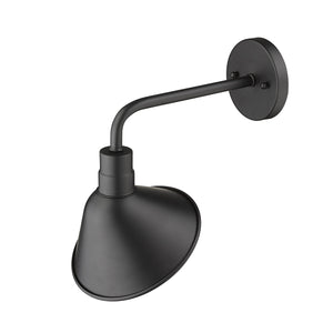 Homeroots Wide Shade Matte Black Led Wall Light   398461