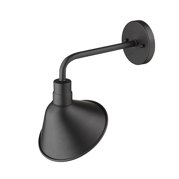 Homeroots Wide Shade Matte Black Led Wall Light   398461