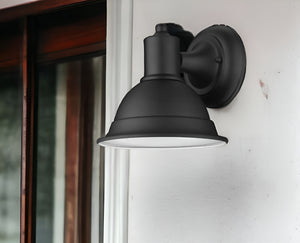 Homeroots Matte Black Aluminum Wall Sconce   398463