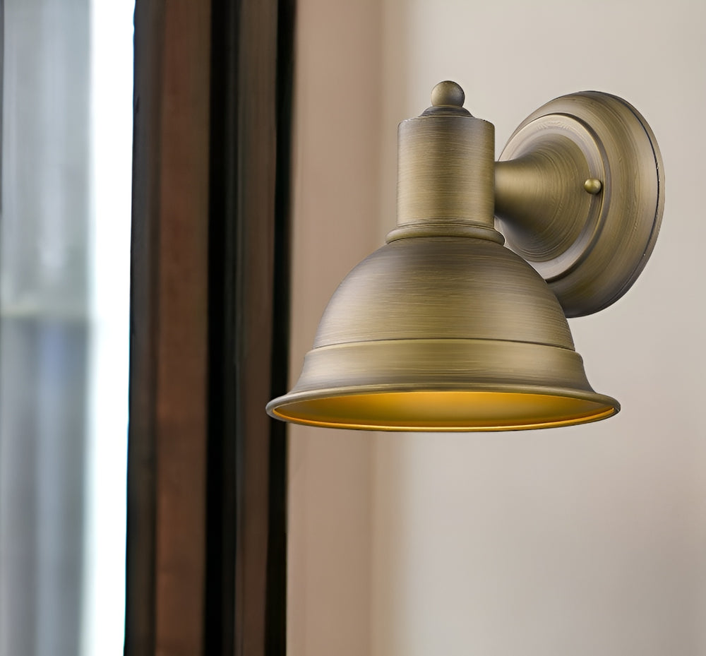 Homeroots Brushed Gold Aluminum Wall Sconce   398466