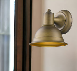 Homeroots Brushed Gold Aluminum Wall Sconce   398466