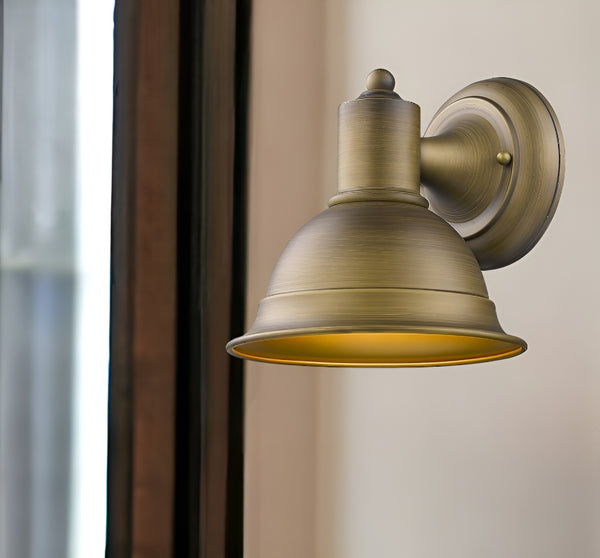 Homeroots Brushed Gold Aluminum Wall Sconce   398466