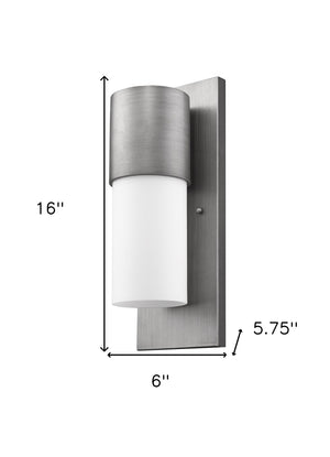 Homeroots Contemporary Brushed Silver And White Wall Light   398468