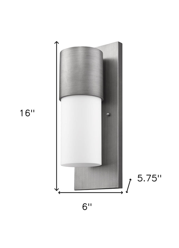 Homeroots Contemporary Brushed Silver And White Wall Light   398468