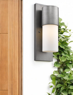 Homeroots Contemporary Brushed Silver And White Wall Light   398468