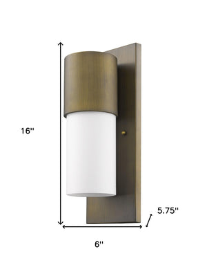 Homeroots Contemporary Brushed Gold And White Wall Light   398470