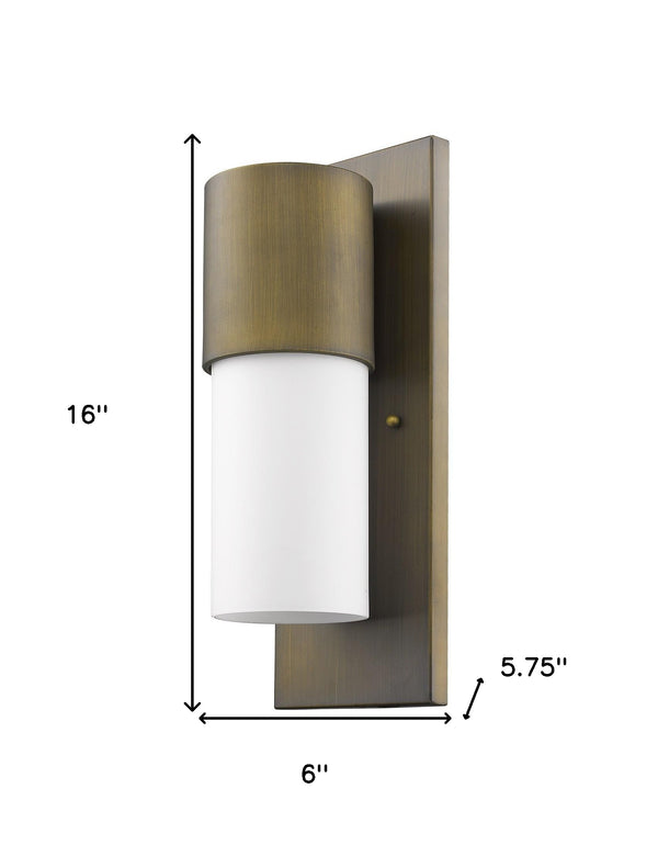 Homeroots Contemporary Brushed Gold And White Wall Light   398470