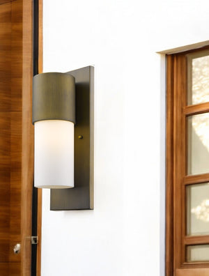 Homeroots Contemporary Brushed Gold And White Wall Light   398470