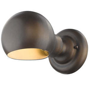 Homeroots Antique Bronze Rounded Wall Sconce   398474