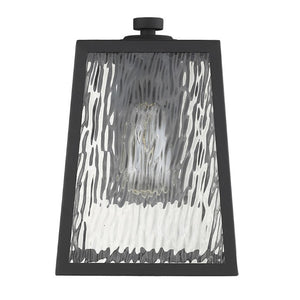 Black Seeded Glass Dimmable Outdoor Pendant Light for Patio and Entryway Decor