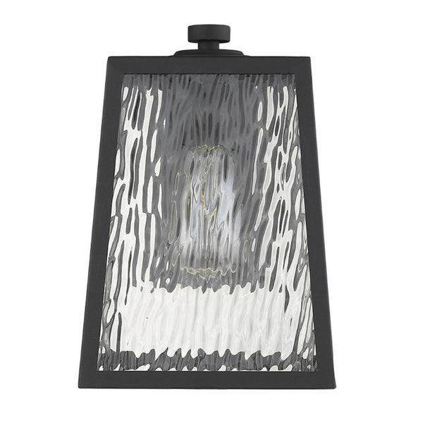 Black Seeded Glass Dimmable Outdoor Pendant Light for Patio and Entryway Decor