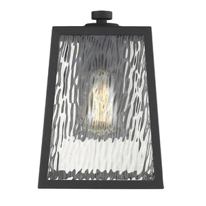 Black Seeded Glass Dimmable Outdoor Pendant Light for Patio and Entryway Decor