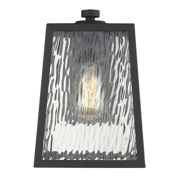 Black Seeded Glass Dimmable Outdoor Pendant Light for Patio and Entryway Decor