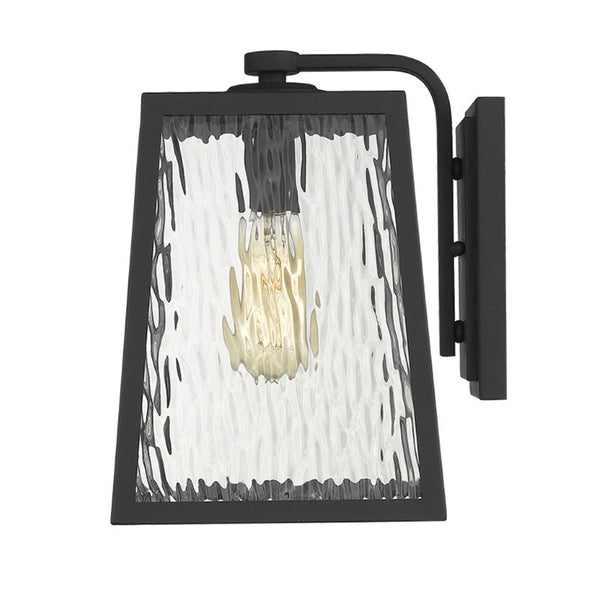 Black Seeded Glass Dimmable Outdoor Pendant Light for Patio and Entryway Decor
