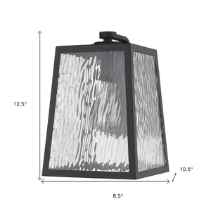 Black Seeded Glass Dimmable Outdoor Pendant Light for Patio and Entryway Decor