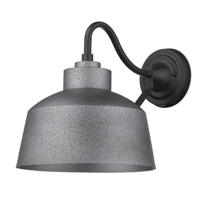 Homeroots Pebbled Gray Bowl Shape Outdoor Wall Light   398478