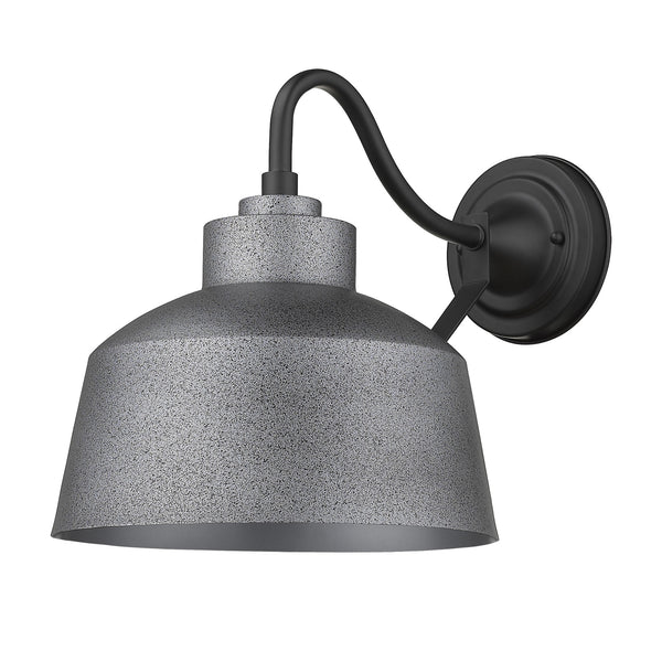 Homeroots Pebbled Gray Bowl Shape Outdoor Wall Light   398478
