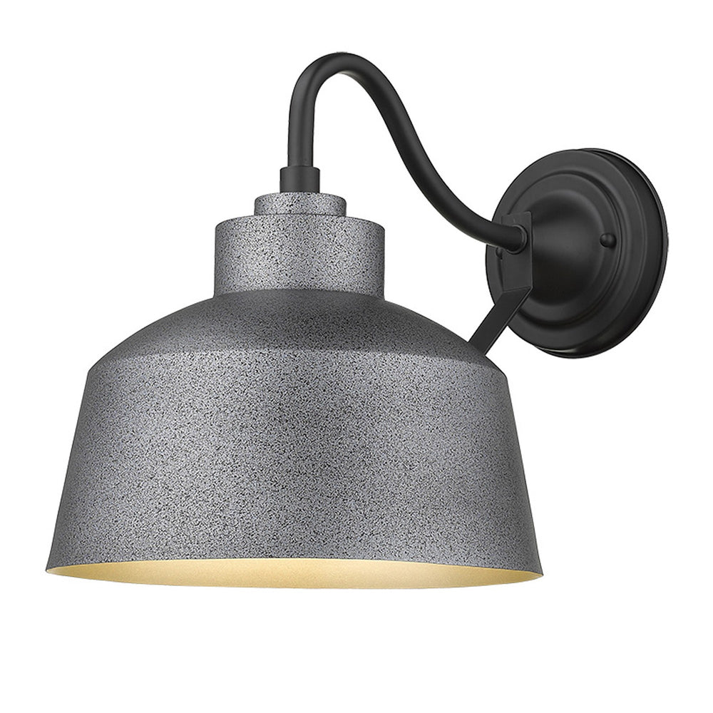 Homeroots Pebbled Gray Bowl Shape Outdoor Wall Light   398478