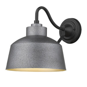 Homeroots Pebbled Gray Bowl Shape Outdoor Wall Light   398478