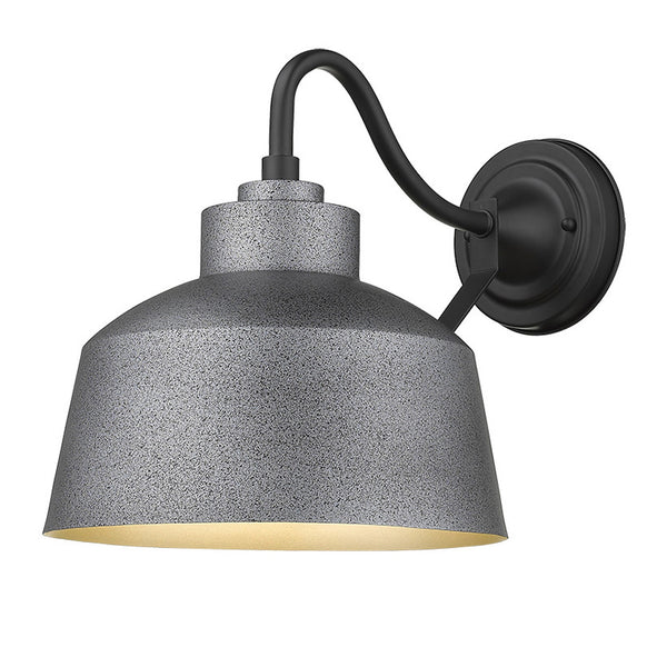Homeroots Pebbled Gray Bowl Shape Outdoor Wall Light   398478