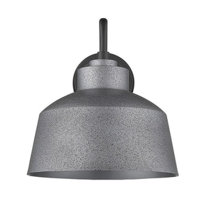 Homeroots Pebbled Gray Bowl Shape Outdoor Wall Light   398478