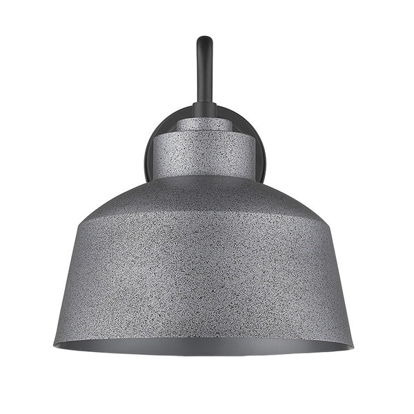 Homeroots Pebbled Gray Bowl Shape Outdoor Wall Light   398478