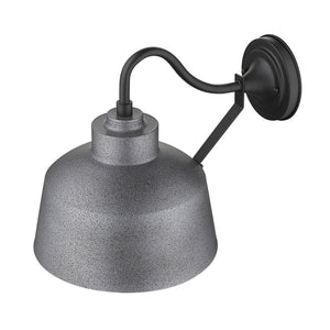 Homeroots Pebbled Gray Bowl Shape Outdoor Wall Light   398478