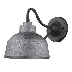 HomeRoots Barnes 1-Light Gray Wall Light - Vintage 1920s Barn-Style Fixture for Outdoor Elegance & Charm 398479