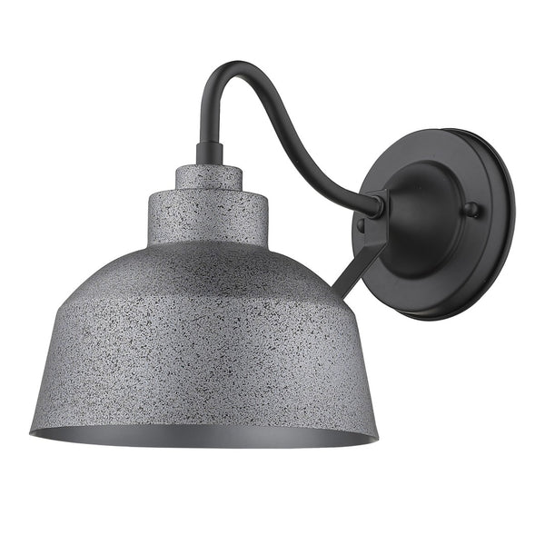 HomeRoots Barnes 1-Light Gray Wall Light - Vintage 1920s Barn-Style Fixture for Outdoor Elegance & Charm 398479
