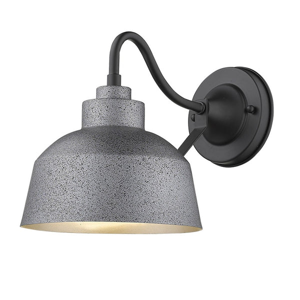 HomeRoots Barnes 1-Light Gray Wall Light - Vintage 1920s Barn-Style Fixture for Outdoor Elegance & Charm 398479