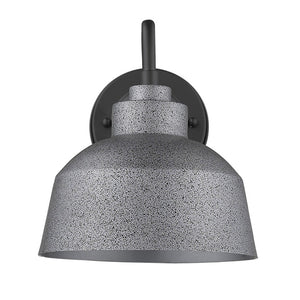 HomeRoots Barnes 1-Light Gray Wall Light - Vintage 1920s Barn-Style Fixture for Outdoor Elegance & Charm 398479