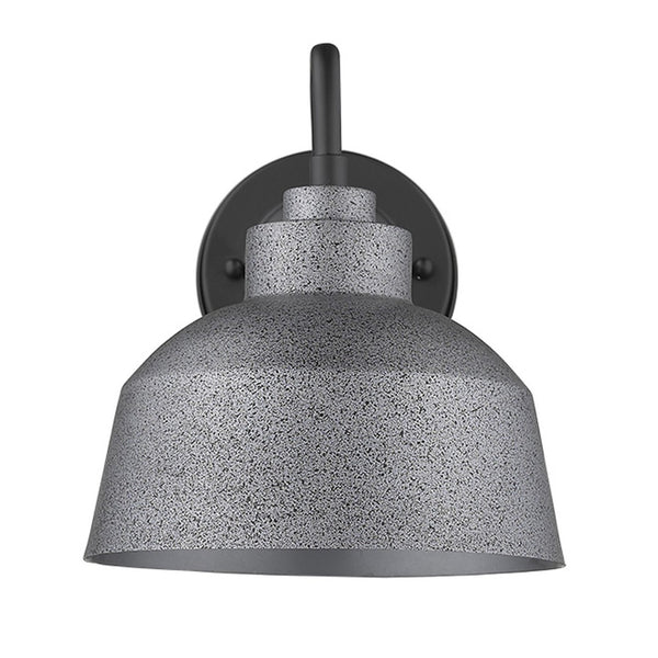 HomeRoots Barnes 1-Light Gray Wall Light - Vintage 1920s Barn-Style Fixture for Outdoor Elegance & Charm 398479