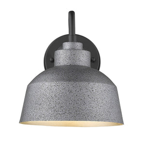 HomeRoots Barnes 1-Light Gray Wall Light - Vintage 1920s Barn-Style Fixture for Outdoor Elegance & Charm 398479