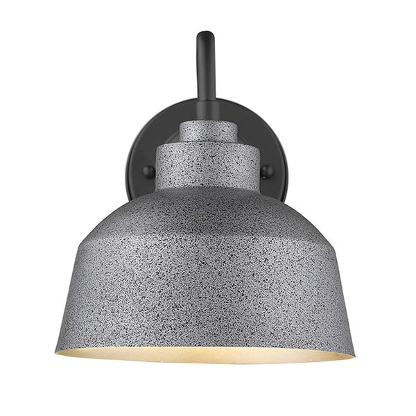 HomeRoots Barnes 1-Light Gray Wall Light - Vintage 1920s Barn-Style Fixture for Outdoor Elegance & Charm 398479
