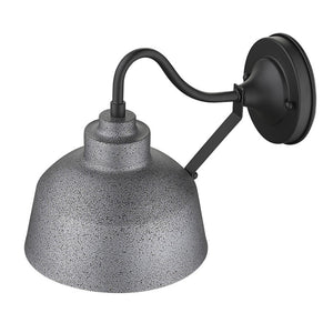 HomeRoots Barnes 1-Light Gray Wall Light - Vintage 1920s Barn-Style Fixture for Outdoor Elegance & Charm 398479