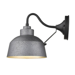 HomeRoots Barnes 1-Light Gray Wall Light - Vintage 1920s Barn-Style Fixture for Outdoor Elegance & Charm 398479