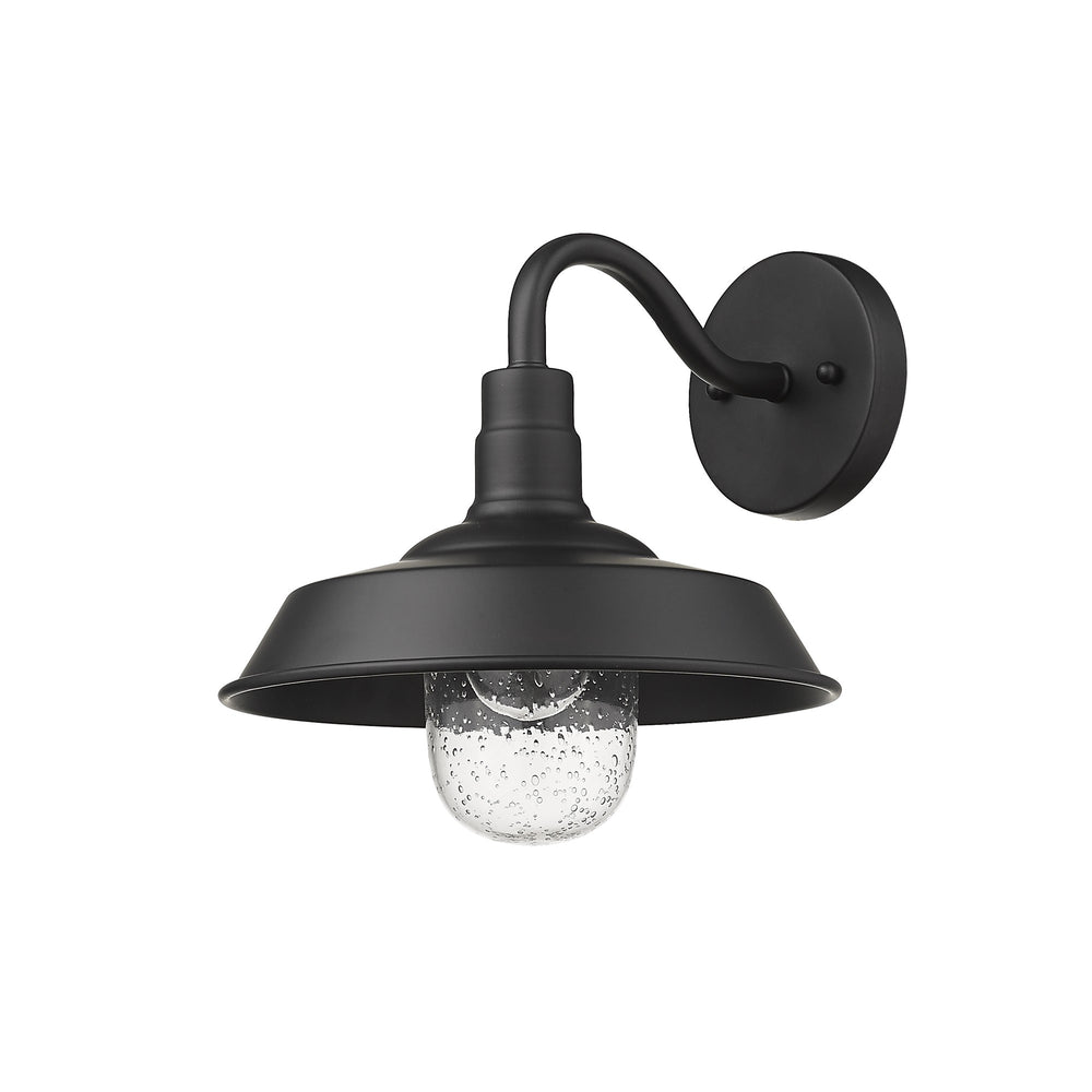 Homeroots Matte Black Shallow Plate Shape Wall Light   398485