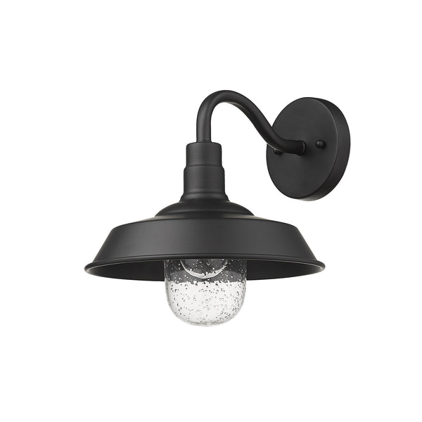 Homeroots Matte Black Shallow Plate Shape Wall Light   398485
