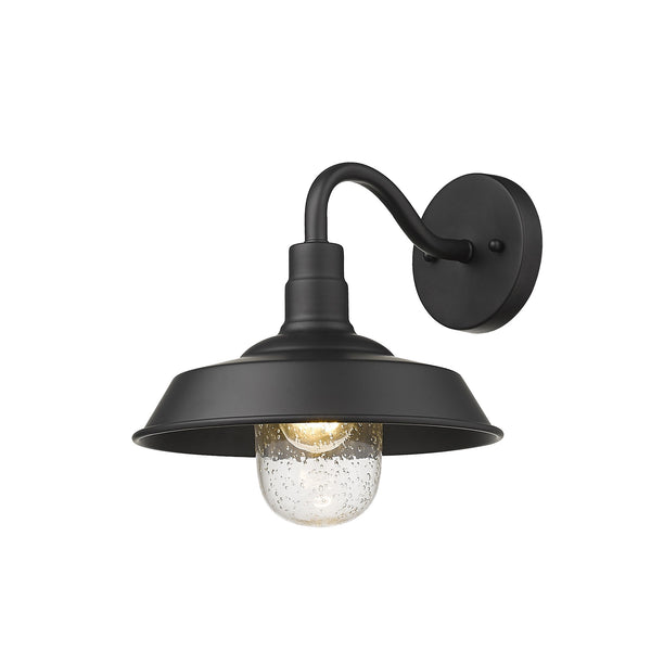 Homeroots Matte Black Shallow Plate Shape Wall Light   398485